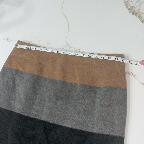 NWT Amanda + Chelsea Colorblock Wool Blend Comfort Waist Stretch Mini Skirt | L - Picture 9 of 12